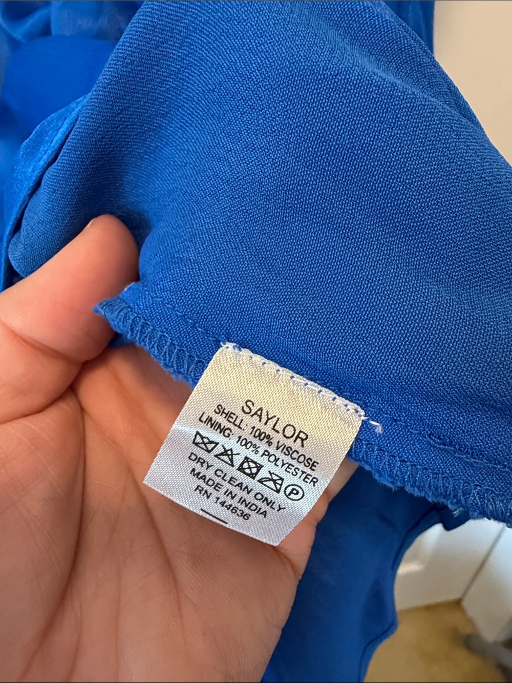Saylor Clark Mini Dress in royal blue. - Picture 7 of 8